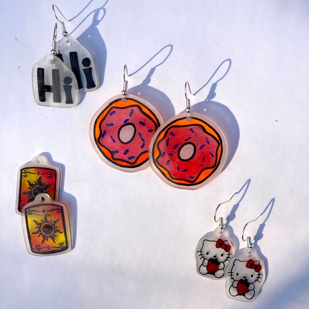 Custom earrings, necklaces, charms, and keychains!